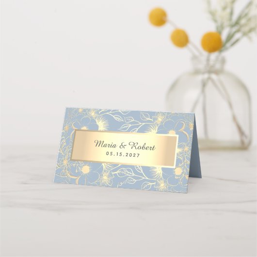 Dusty Blue Wedding Place Card Plaatskaartje (Achterkant)