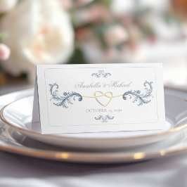  Dusty Blue Wedding Place Card Plaatskaartje