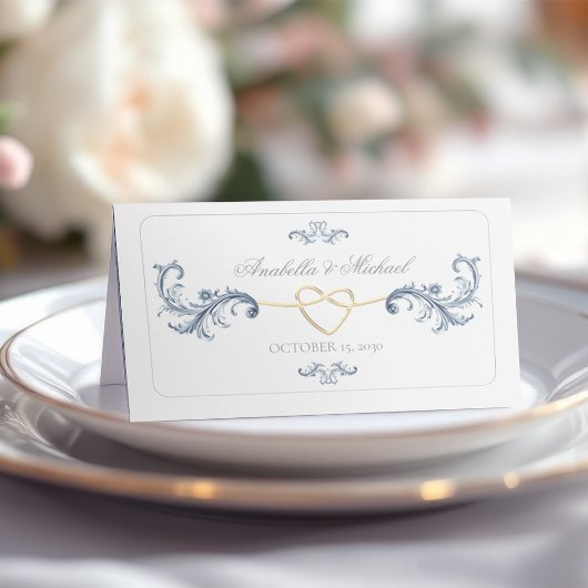 Dusty Blue Wedding Place Card Plaatskaartje