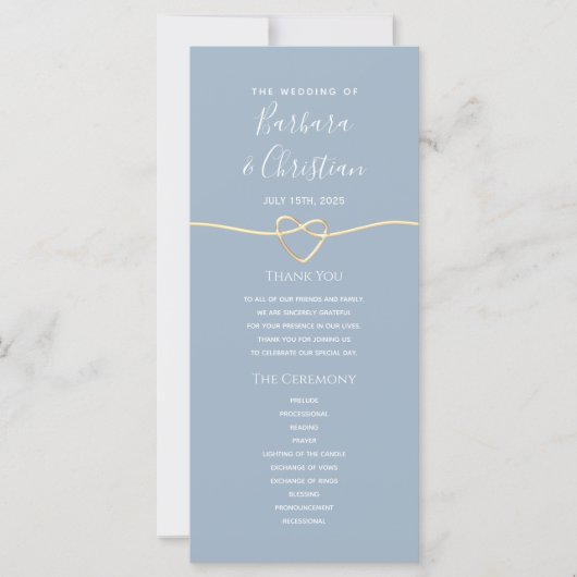Dusty Blue Wedding Program (Voorkant)