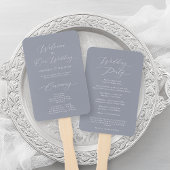 Dusty Blue Wedding Program Fan Handwaaier