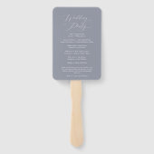 Dusty Blue Wedding Program Fan Handwaaier (Achterkant)