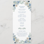 Dusty Blue Wedding Program Floral Wedding Program Programmakaart (Achterkant)