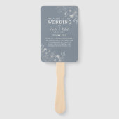 Dusty Blue Wedding Program Hand Fan Handwaaier (Voorkant)
