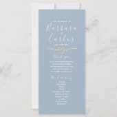 Dusty Blue Wedding Program met Rope Heart (Voorkant)