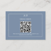 Dusty Blue Wedding QR Code Bruiloft Informatiekaartje (Voorkant)