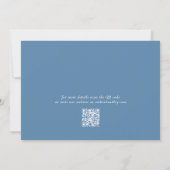 Dusty Blue Wedding QR Code Minimale Save the Date Kaart (Achterkant)