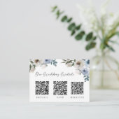 Dusty Blue Wedding QR Code RSVP Gift Registry Informatiekaartje (Staand voorkant)