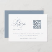 Dusty Blue Wedding QR Code RSVP-kaart Kaart (Voorkant / Achterkant)