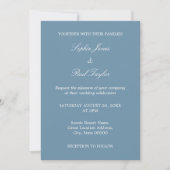 Dusty Blue Wedding QR Code RSVP uitnodiging (Voorkant)