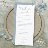 Dusty Blue Wedding Reception Hartelijk dank Menu