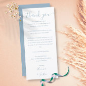 Dusty Blue Wedding Reception Hartelijk dank Menu