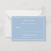 Dusty blue wedding response RSVP Notitiekaartje (Voorkant)