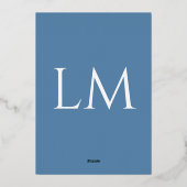 Dusty Blue Wedding (Retro-Dotted) Folie Uitnodiging (Achterkant)