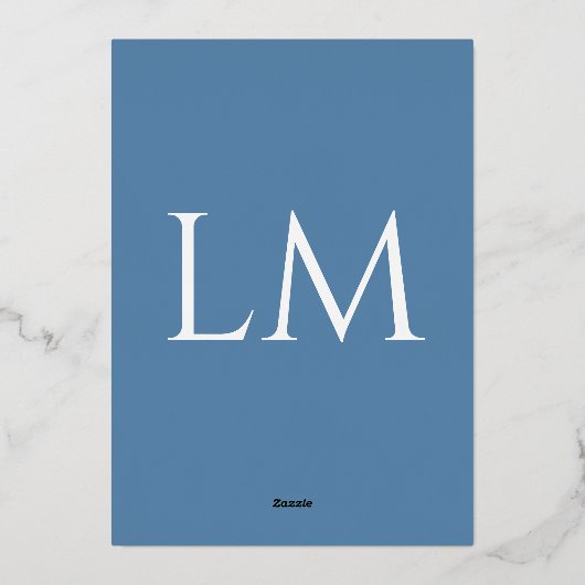 Dusty Blue Wedding (Retro-Dotted) Folie Uitnodiging (Achterkant)