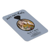 Dusty Blue Wedding Ring foto Opslaan van de datum Magneet (Rechterzijde)