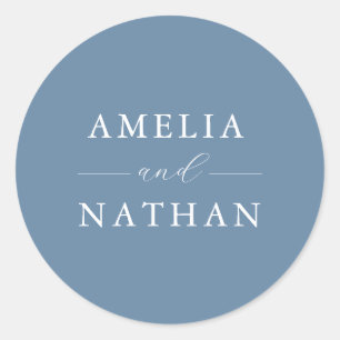 Dusty Blue Wedding Ronde Sticker