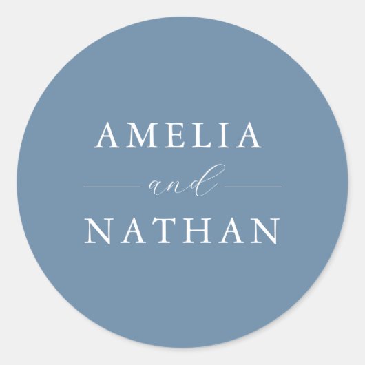 Dusty Blue Wedding Ronde Sticker (Voorkant)