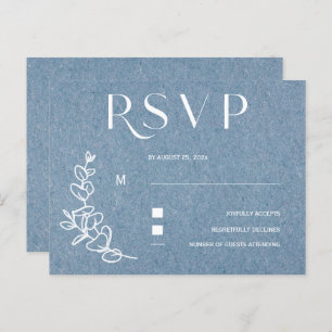 Dusty Blue Wedding RSVP Briefkaart