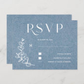 Dusty Blue Wedding RSVP Briefkaart (Voorkant / Achterkant)