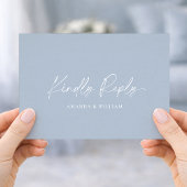 Dusty Blue Wedding RSVP Card with QR Code Informatiekaartje