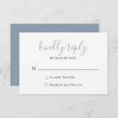 Dusty Blue Wedding RSVP-kaart RSVP Kaartje (Voorkant / Achterkant)