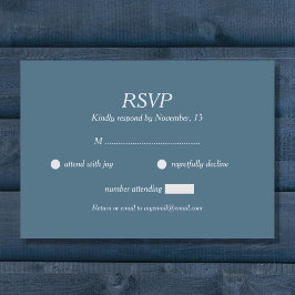 Dusty Blue Wedding RSVP-kaart RSVP Kaartje