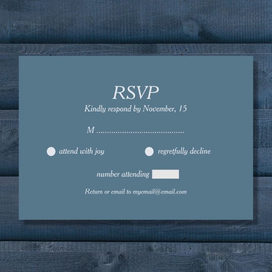 Dusty Blue Wedding RSVP-kaart RSVP Kaartje