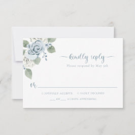 Dusty Blue Wedding RSVP Kaartje