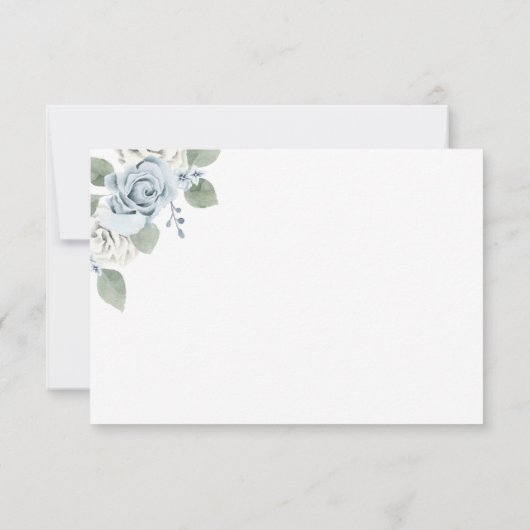 Dusty Blue Wedding RSVP Kaartje (Achterkant)