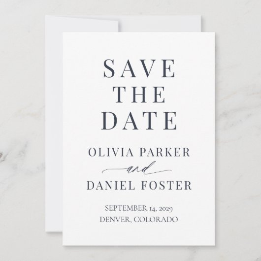 Dusty Blue Wedding Save the Date (Voorkant)