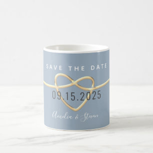 Dusty Blue Wedding Save the Date Coffee Mok