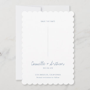 Dusty Blue Wedding Save the Date Invitation Kaart