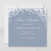 Dusty Blue Wedding Save the Date Invitation Kaart (Achterkant)