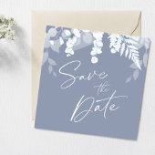 Dusty Blue Wedding Save the Date Invitation Kaart