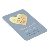 Dusty Blue Wedding Save the Date Invitation Magneet (Rechterzijde)