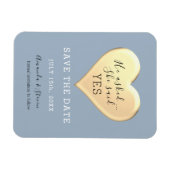 Dusty Blue Wedding Save the Date Invitation Magneet (Horizontaal)