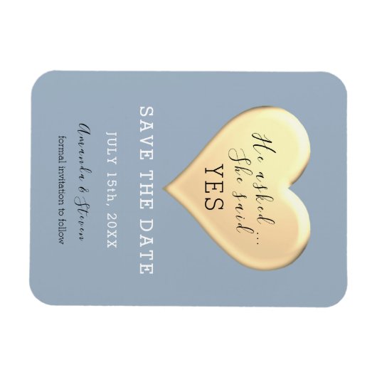 Dusty Blue Wedding Save the Date Invitation Magneet (Horizontaal)