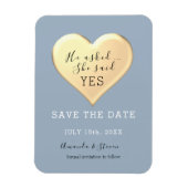 Dusty Blue Wedding Save the Date Invitation Magneet (Verticaal)