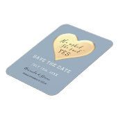 Dusty Blue Wedding Save the Date Invitation Magneet (Linkerzijde)