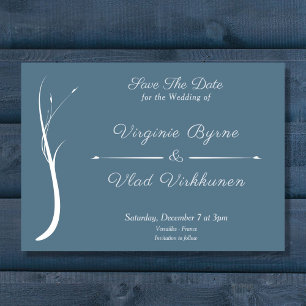Dusty Blue Wedding Save the Date Kaart