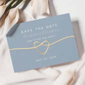 Dusty Blue Wedding Save the Date Kaart