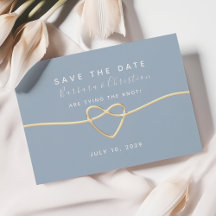 Dusty Blue Wedding Save the Date Kaart