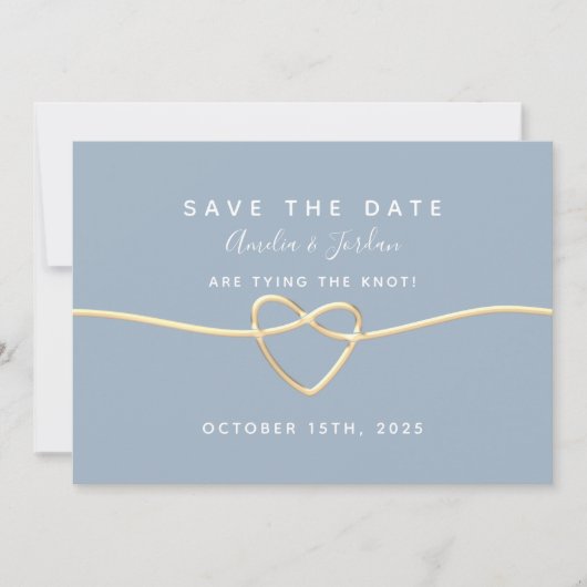 Dusty Blue Wedding Save the Date Kaart (Voorkant)
