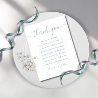Dusty Blue Wedding Script Bedankt dat je kaart heb