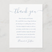 Dusty Blue Wedding Script Bedankt dat je kaart heb (Voorkant)