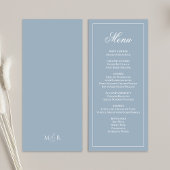 Dusty Blue Wedding Script Dinner Menu