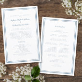 Dusty Blue Wedding Script Modern Ceremony Program