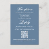 Dusty Blue Wedding Script RSVP Reception  Informatiekaartje (Voorkant)