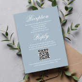 Dusty Blue Wedding Script RSVP Reception  Informatiekaartje